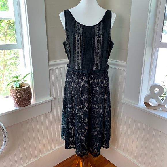 Lane Bryant Dresses & Skirts - Lane Bryant Illusion Lace Black Sleeveless Dress